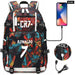 Unisex Football Cr7 Usb 18 Inch Laptop School Backpack