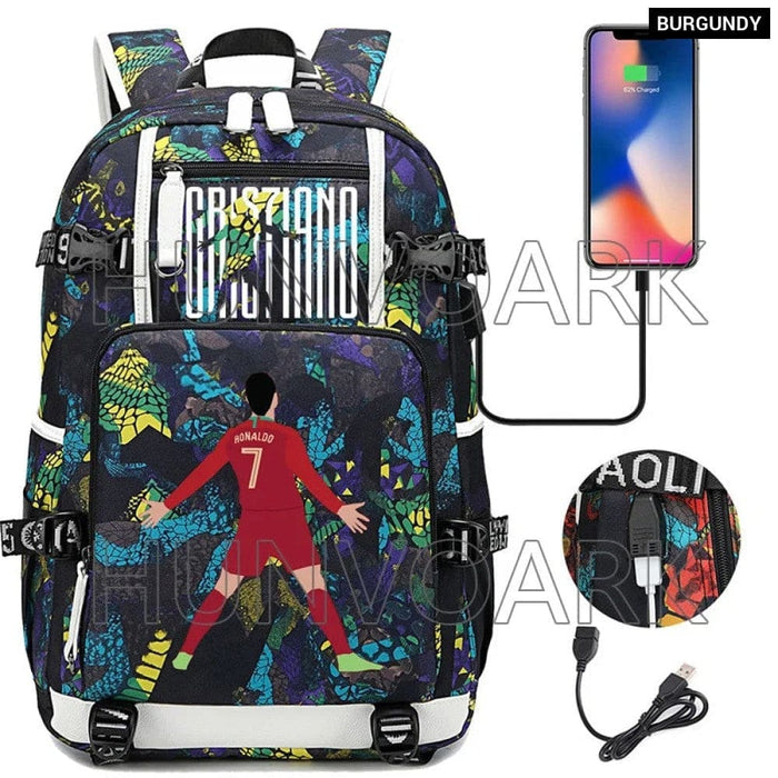 Unisex Cr7 Football Casual Daypack School Bag