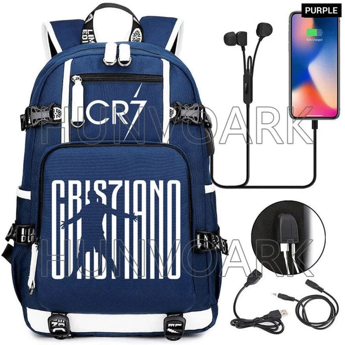 Unisex Cr7 Football Casual Daypack School Bag