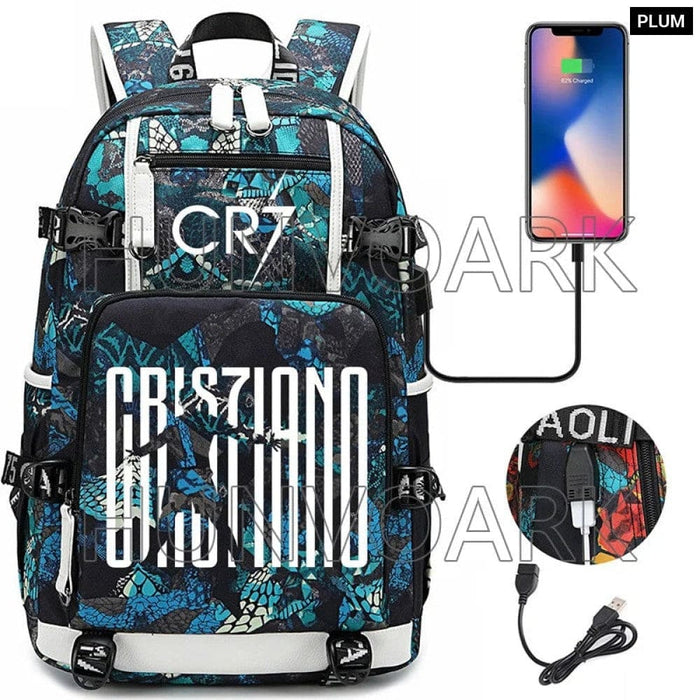 Unisex Cr7 Football Casual Daypack School Bag