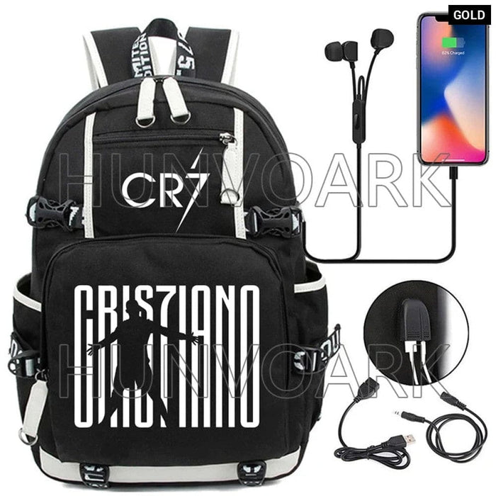 Unisex Cr7 Football Casual Daypack School Bag