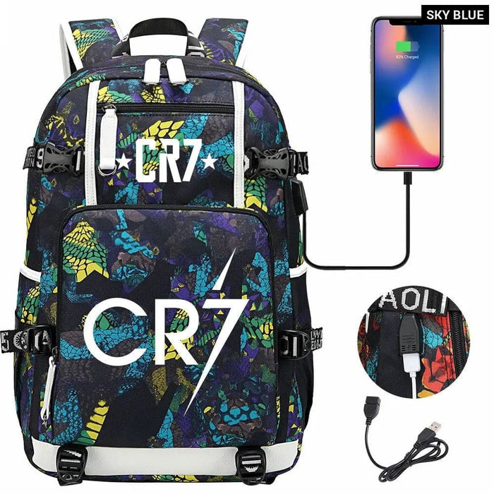 Unisex Cr7 Football Casual Daypack School Bag