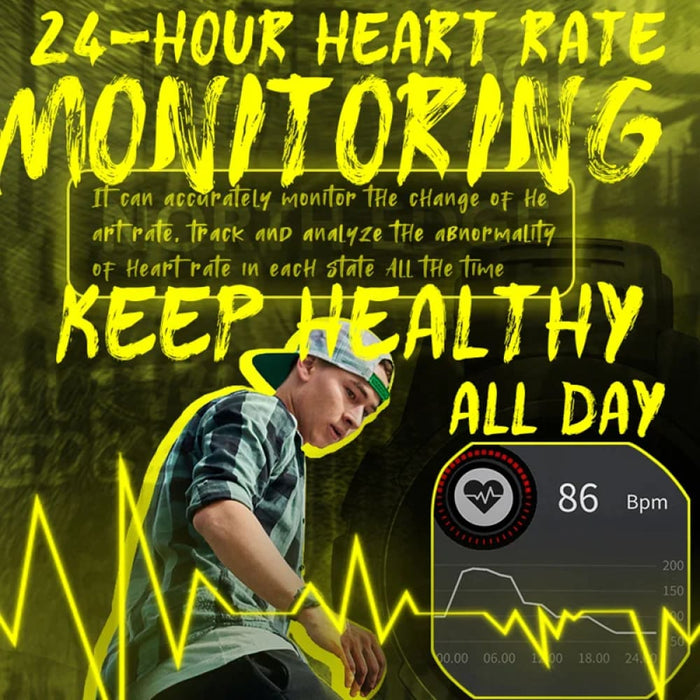Unisex Full Touch Screen Heart Rate Blood Pressure Oxygen