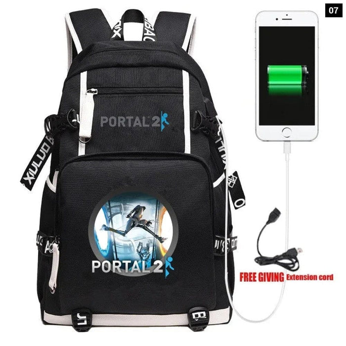Unisex Game Portal 2 Cosplay Cartoon Laptop School Bag