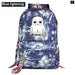 Unisex Kawaii Owl Prints Kids Usb Charging Canvas School Bag
