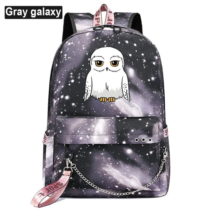Unisex Kawaii Owl Prints Kids Usb Charging Canvas School Bag