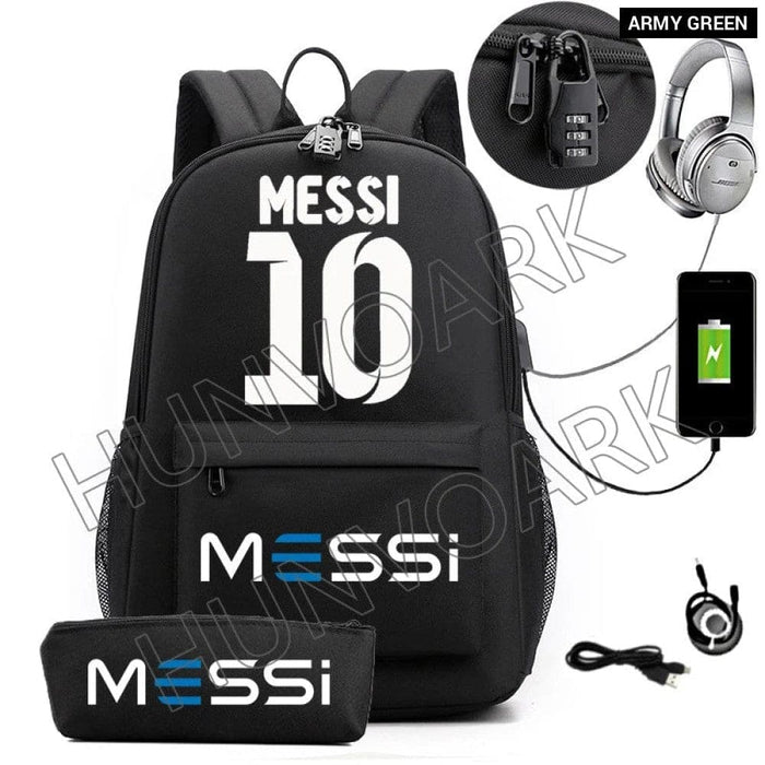 Unisex Messi 16 Inch Laptop Oxford School Bag