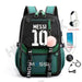 Unisex Messi Usb Charging Laptop School Bag for High Kids