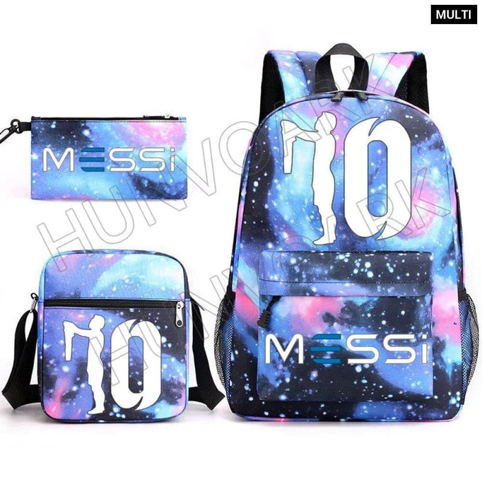 Unisex Messie 3pcs Large Capacity High Laptop School Bag