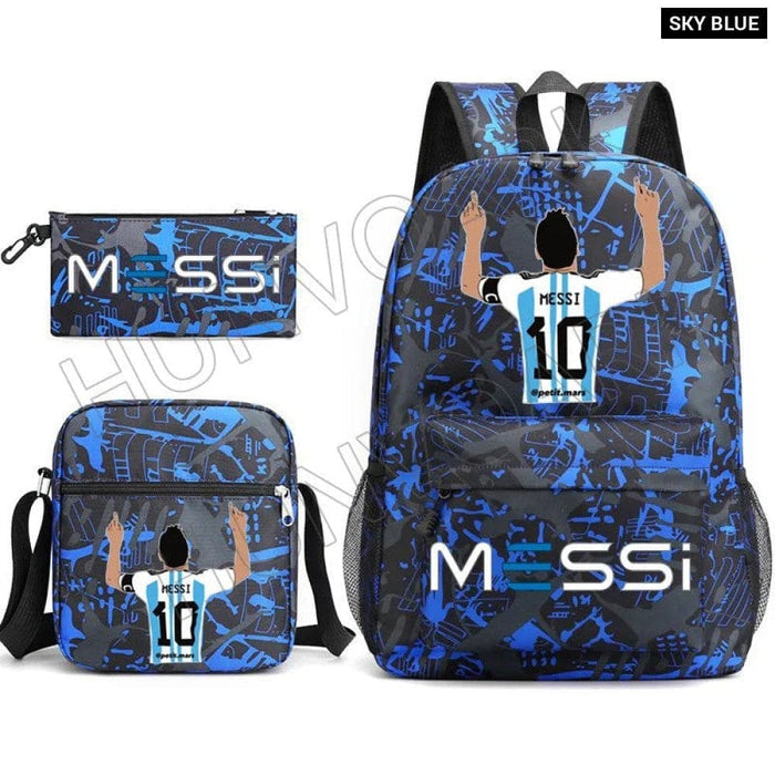 Unisex Messie 3pcs Large Capacity High Laptop School Bag