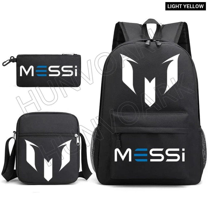 Unisex Messie 3pcs Large Capacity High Laptop School Bag