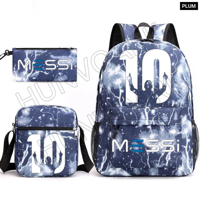 Unisex Messie 3pcs Large Capacity High Laptop School Bag