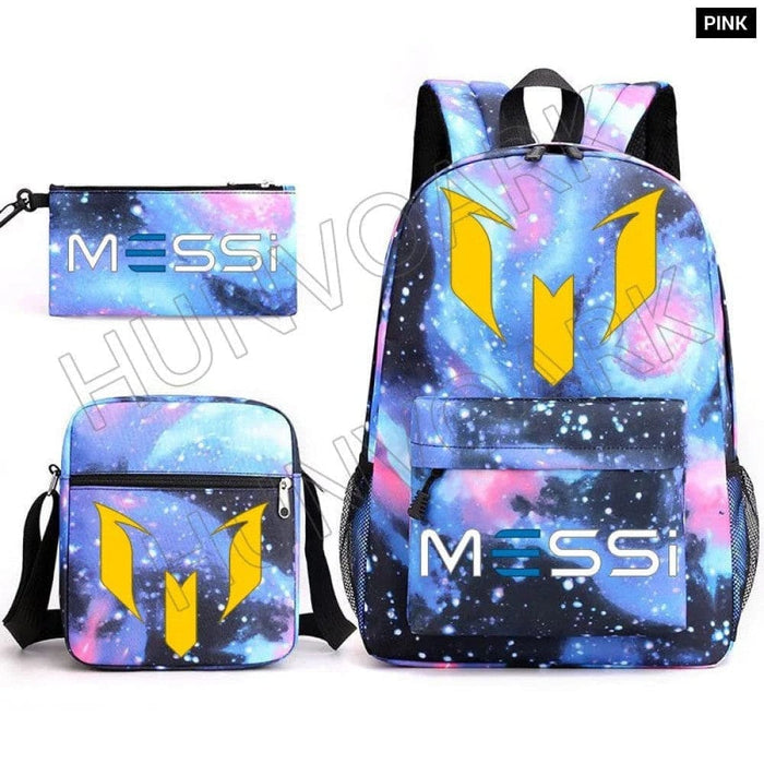 Unisex Messie 3pcs Large Capacity High Laptop School Bag