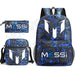 Unisex Messie 3pcs Large Capacity High Laptop School Bag