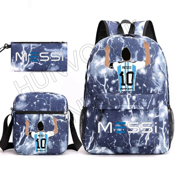 Unisex Messie 3pcs Large Capacity High Laptop School Bag