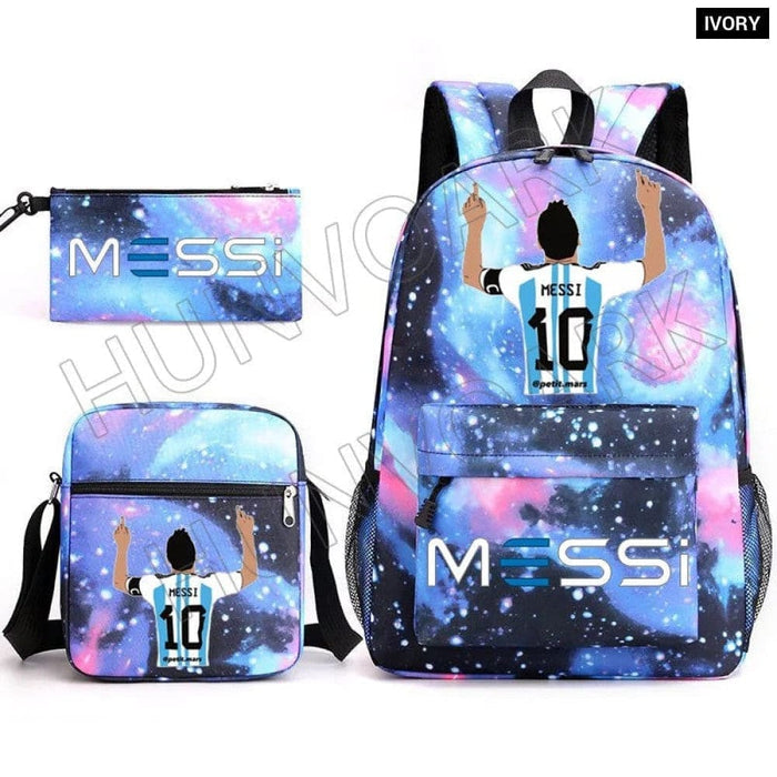 Unisex Messie 3pcs Large Capacity High Laptop School Bag
