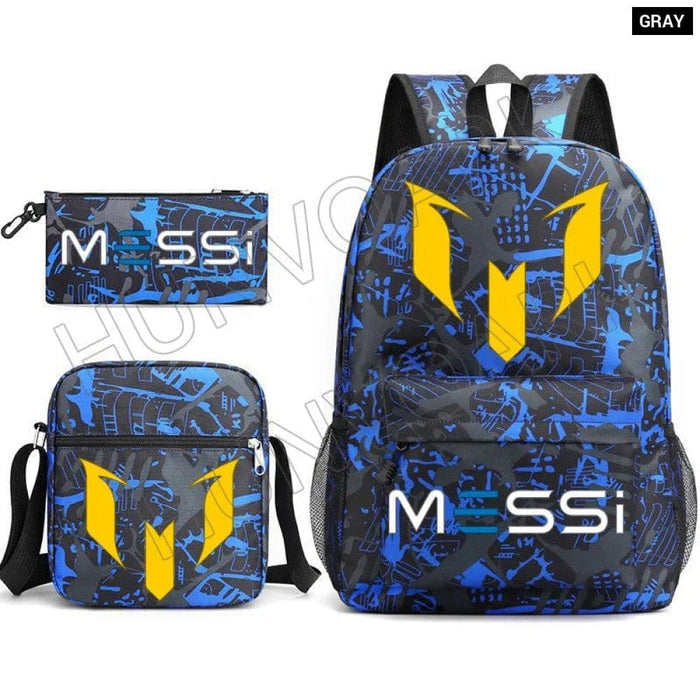 Unisex Messie 3pcs Large Capacity High Laptop School Bag