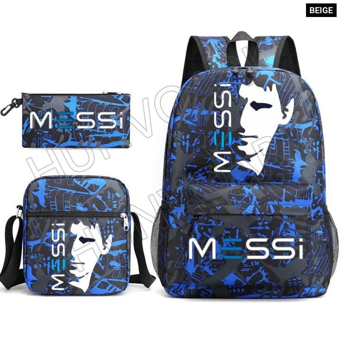 Unisex Messie 3pcs Large Capacity High Laptop School Bag