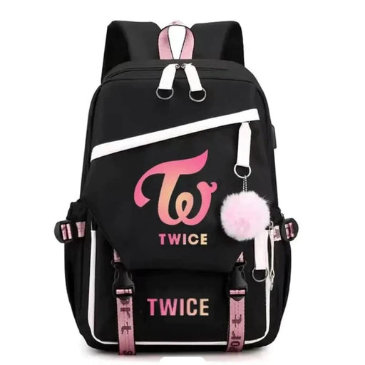 Unisex Twice School Bag Oxford Waterproof with Usb Charging