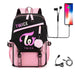 Unisex Twice School Bag Oxford Waterproof with Usb Charging
