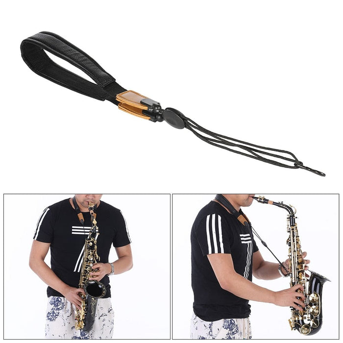 Universal Adjustable Soft Leather Saxophone Sax Neck Strap