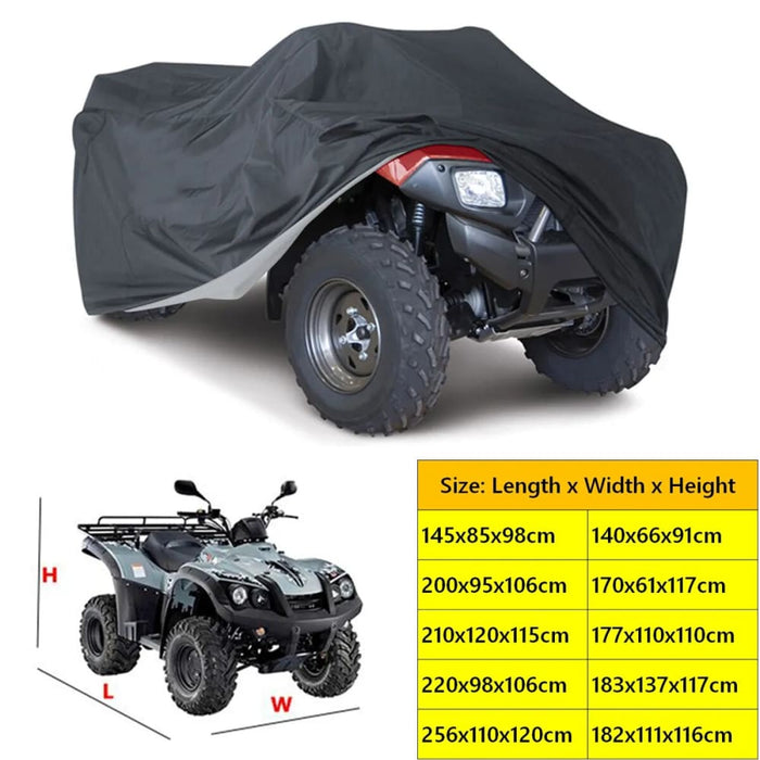 Universal Black 190t Motorcycle Waterproof Cover Quad Bikes