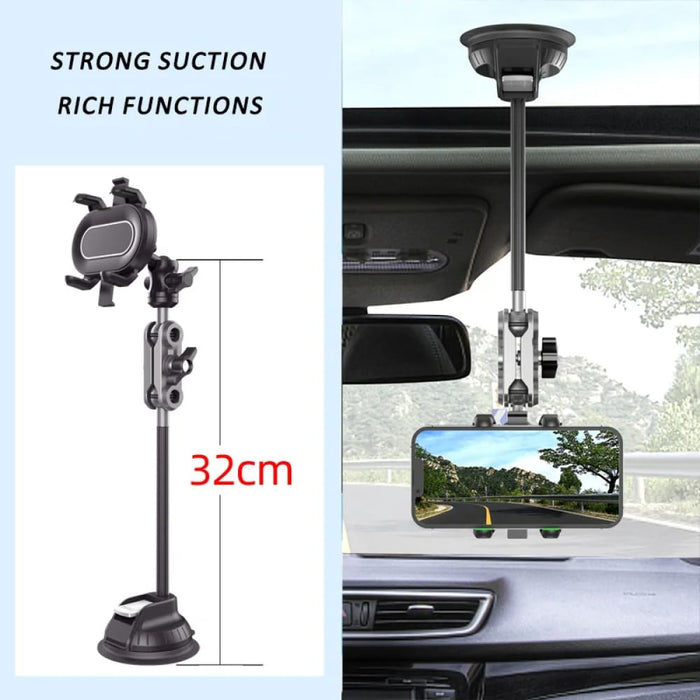 Universal Car Phone Mount With Magic Arm And Suction Cup