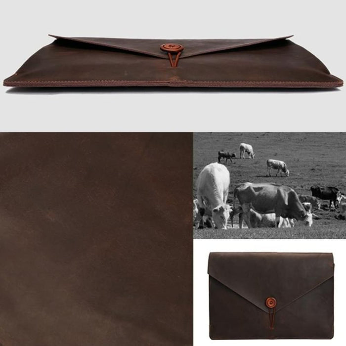 Universal Genuine Leather Business Laptop Tablet Bag For 12