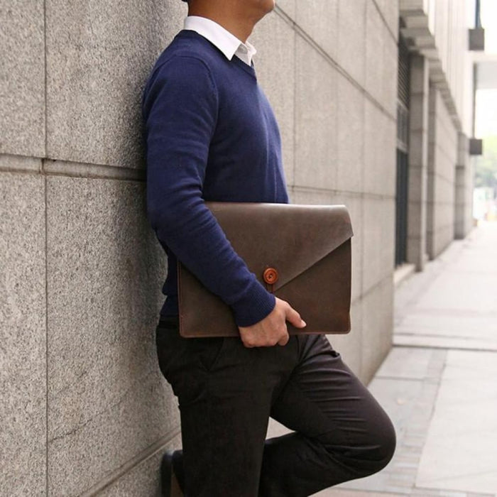 Universal Genuine Leather Business Laptop Tablet Bag For 12