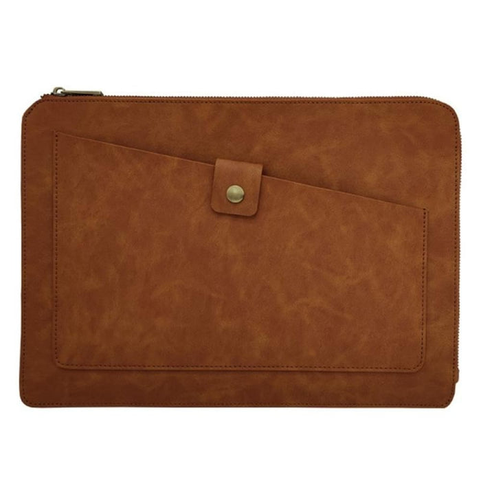Universal Genuine Leather Business Laptop Tablet Zipper Bag