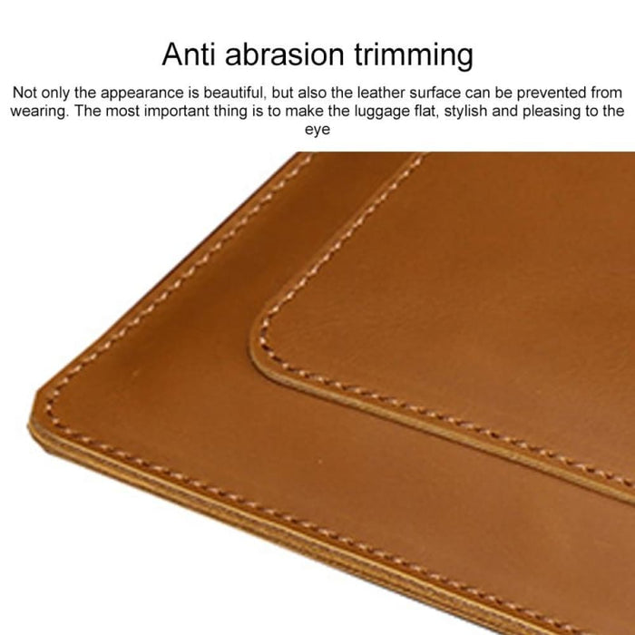 Universal Genuine Leather Business Laptop Tablet Zipper Bag