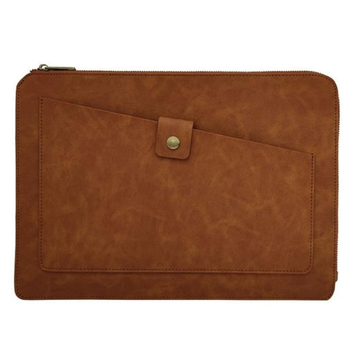 Universal Genuine Leather Business Zipper Laptop Tablet Bag