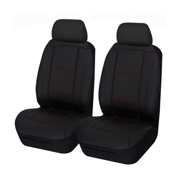 Universal Lavish Front Seat Covers Size 30 35 Black Red