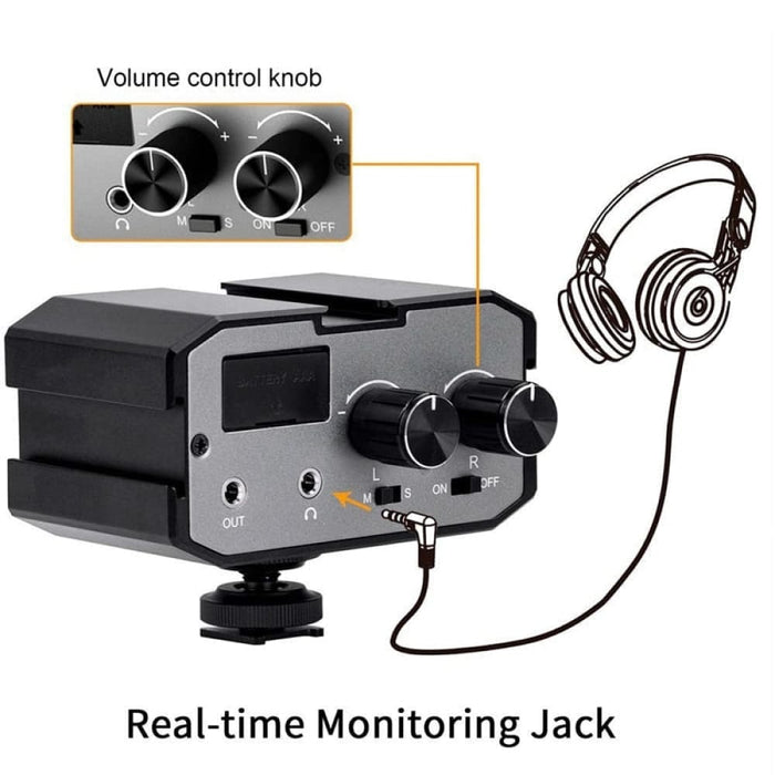 Ax1 Universal Microphone Audio Adapter Mixer Preamplifier