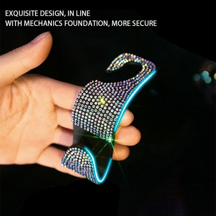 Universal Car Seat Back Hooks Rhinestones Headrest Hangers