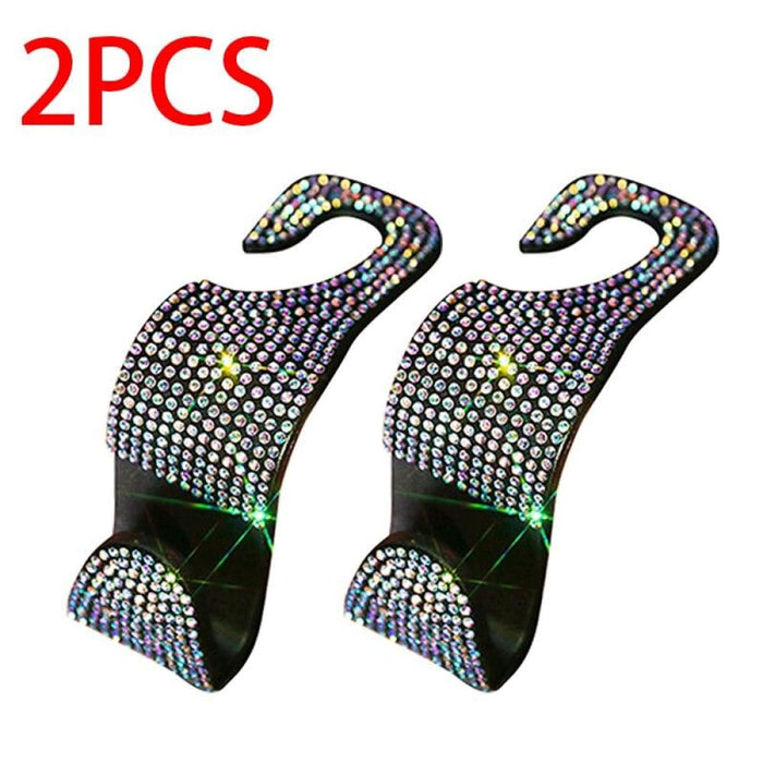 Universal Car Seat Back Hooks Rhinestones Headrest Hangers