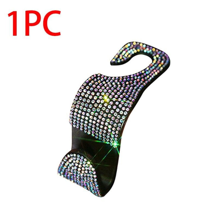 Universal Car Seat Back Hooks Rhinestones Headrest Hangers