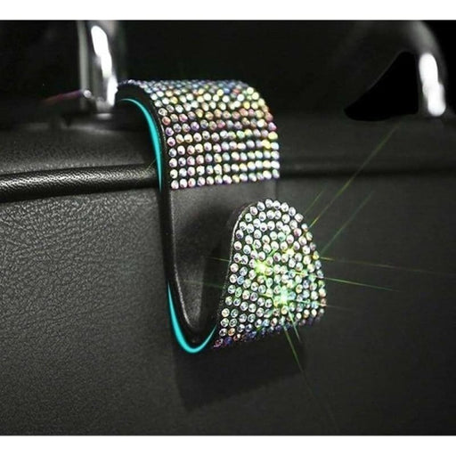 Universal Car Seat Back Hooks Rhinestones Headrest Hangers