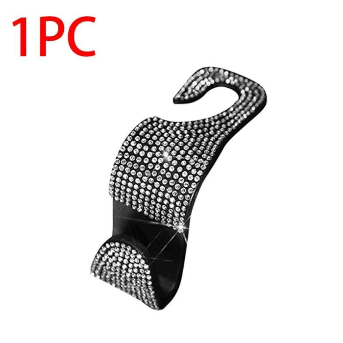 Universal Car Seat Back Hooks Rhinestones Headrest Hangers