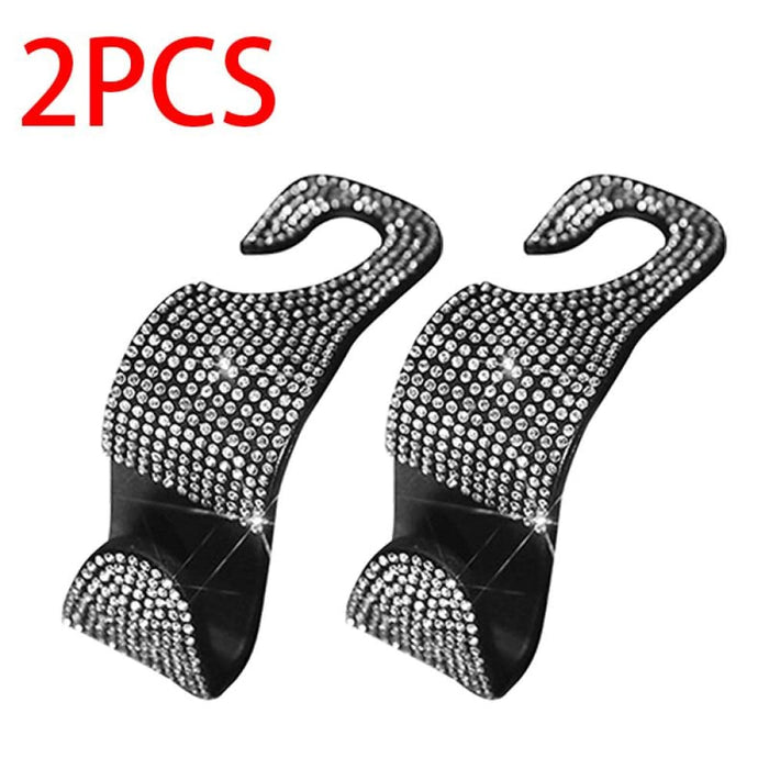Universal Car Seat Back Hooks Rhinestones Headrest Hangers