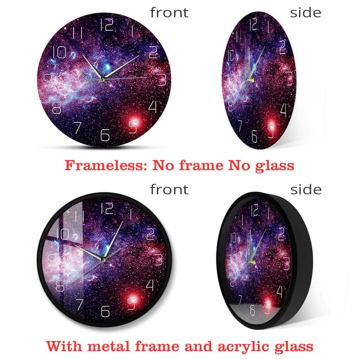 Universe Space Galaxy Print Wall Clock Non Ticking Starry