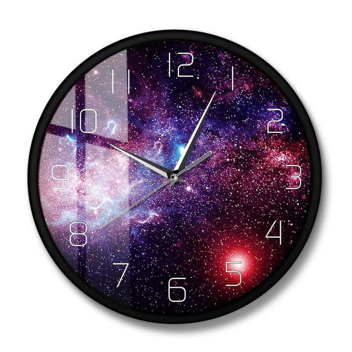 Universe Space Galaxy Print Wall Clock Non Ticking Starry