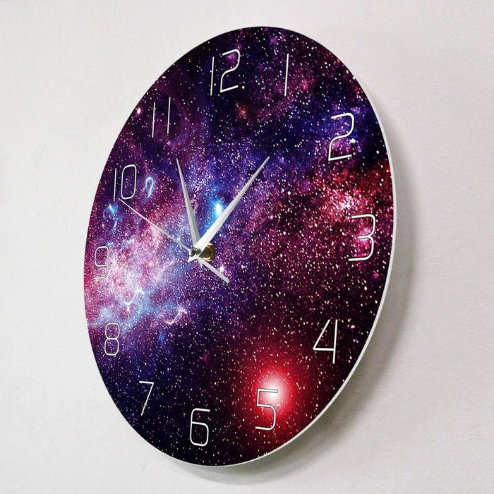 Universe Space Galaxy Print Wall Clock Non Ticking Starry