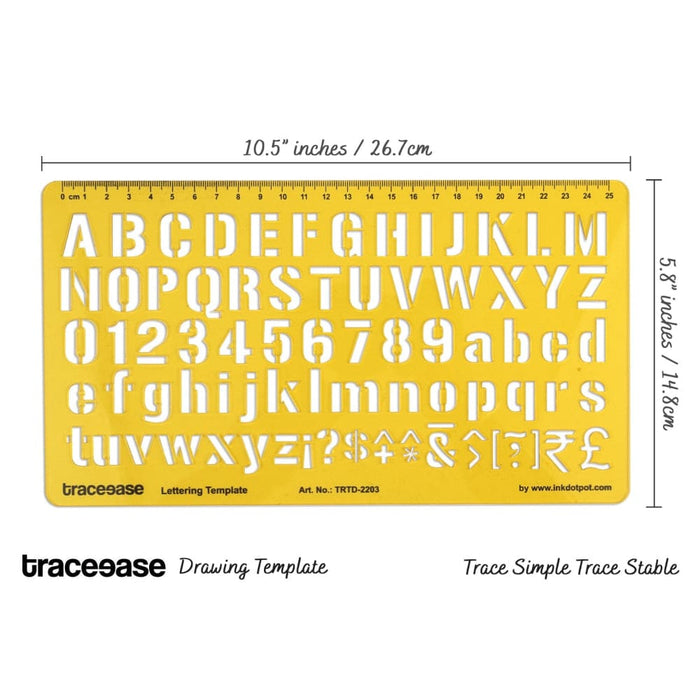 Upper and Lower Case Alphabet Lettering Template Drafting