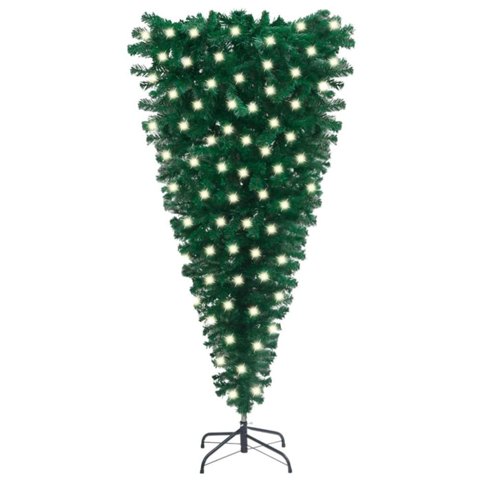 Upside-down Artificial Christmas Tree With Leds 150 Cm
