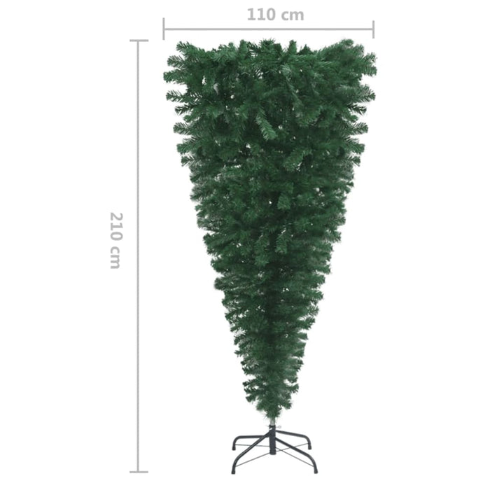 Upside-down Artificial Christmas Tree with Stand Green 210