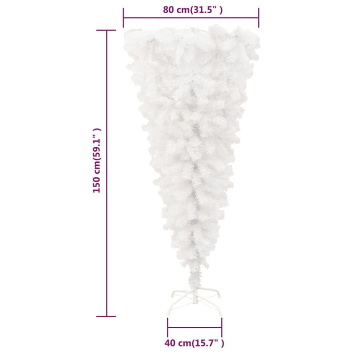 Upside-down Artificial Christmas Tree with Stand White 150