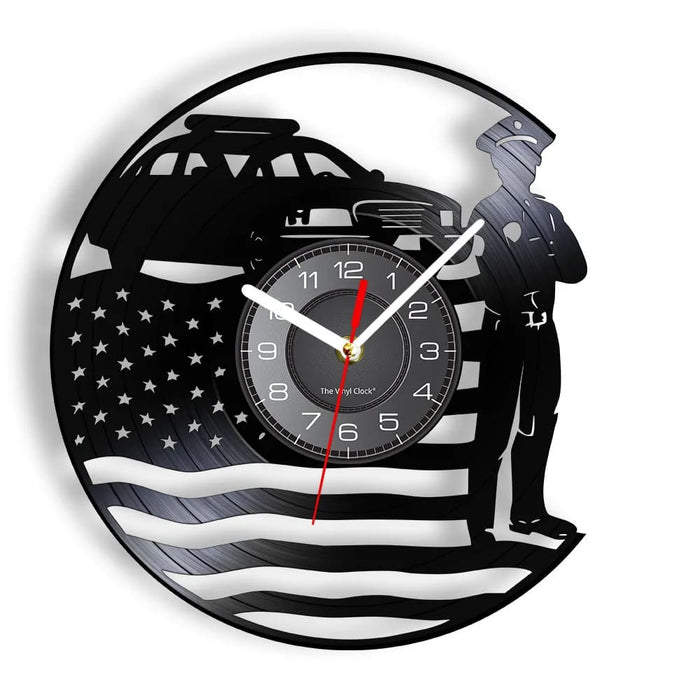Usa Policeman Vinyl Record Wall Clock