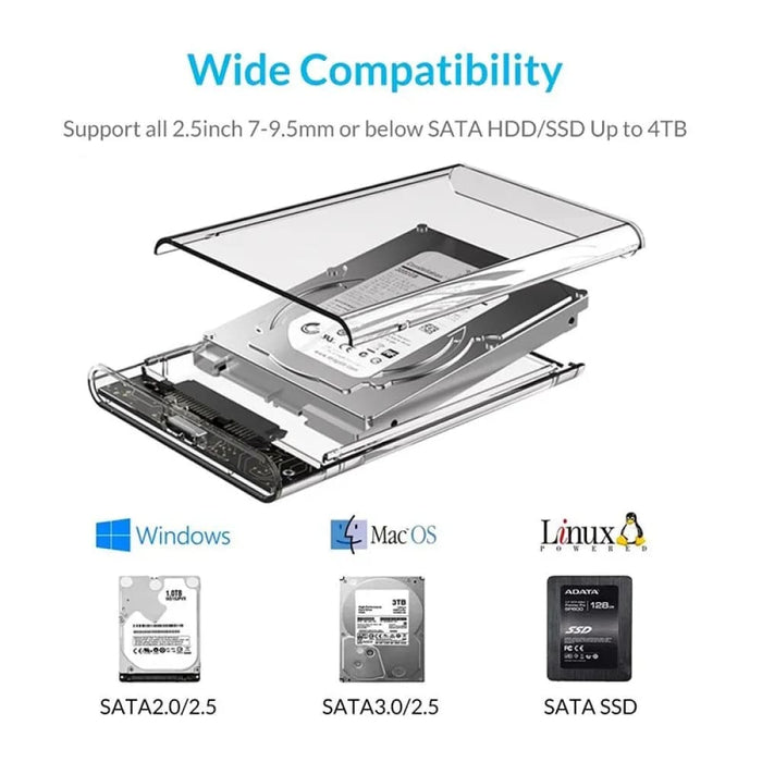 Usb 3.0 to Sata Iii Hard Drive Case for 2.5 Hdd Ssd