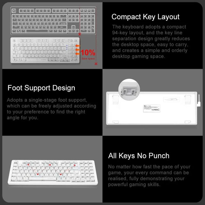 Usb Mechanical Gaming Keyboard With Monochrome Backlight 94